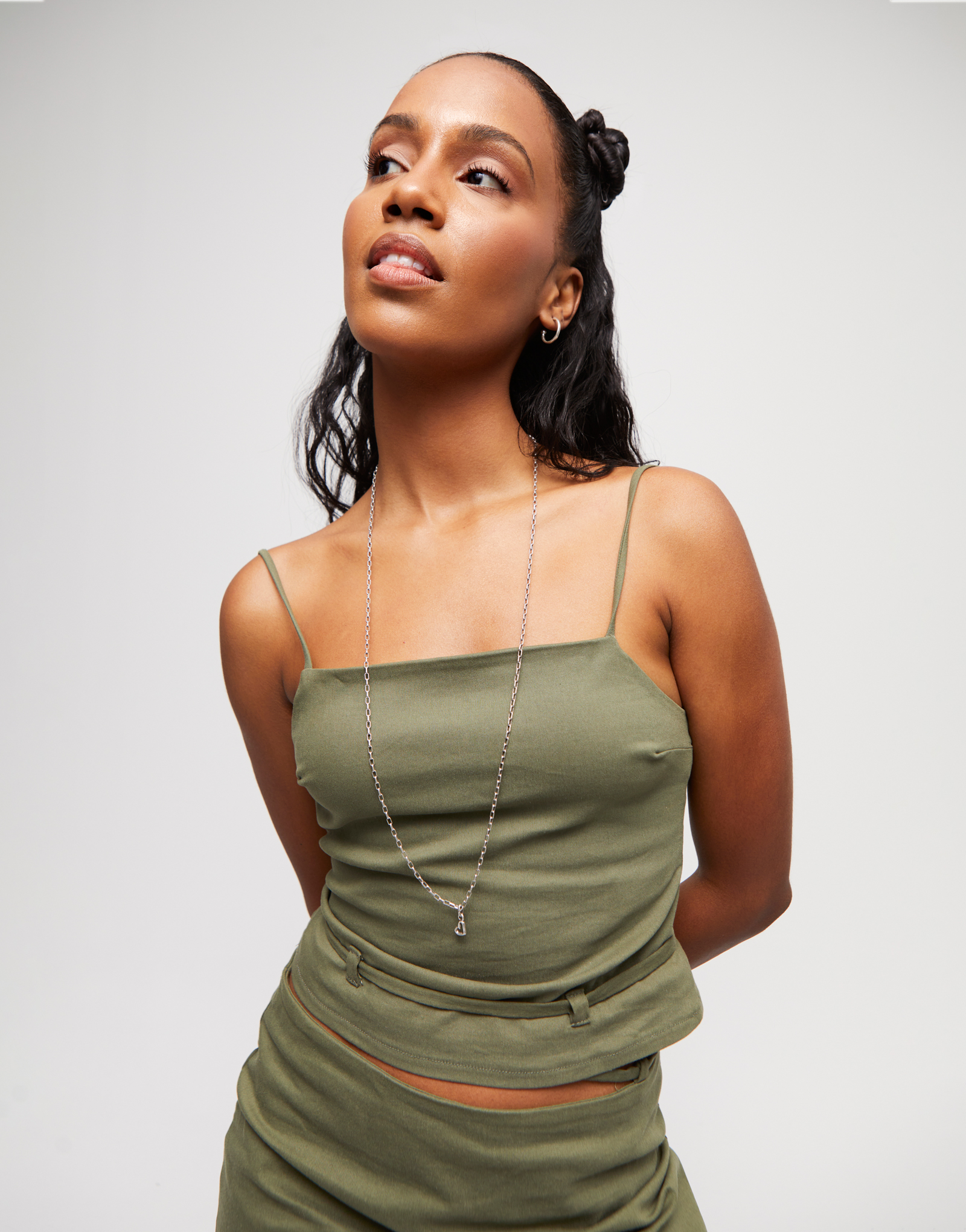 Long link chain necklace, Silver, large thumbnail